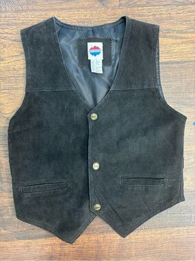 Vintage New Legends Suede leather Western Vest Black